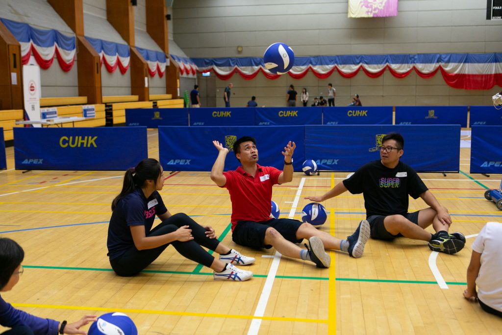 The taster workshop of sitting volleyball (Photo taken in November 2019)