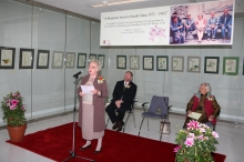 Mrs. Beryl Walden delivers an address at the ceremony.