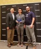 (From right) Dr. Nektarios Leontiadis, Research Scientist of Facebook, Mr. Jiongyi Chen and Prof. Wing Cheong Lau.