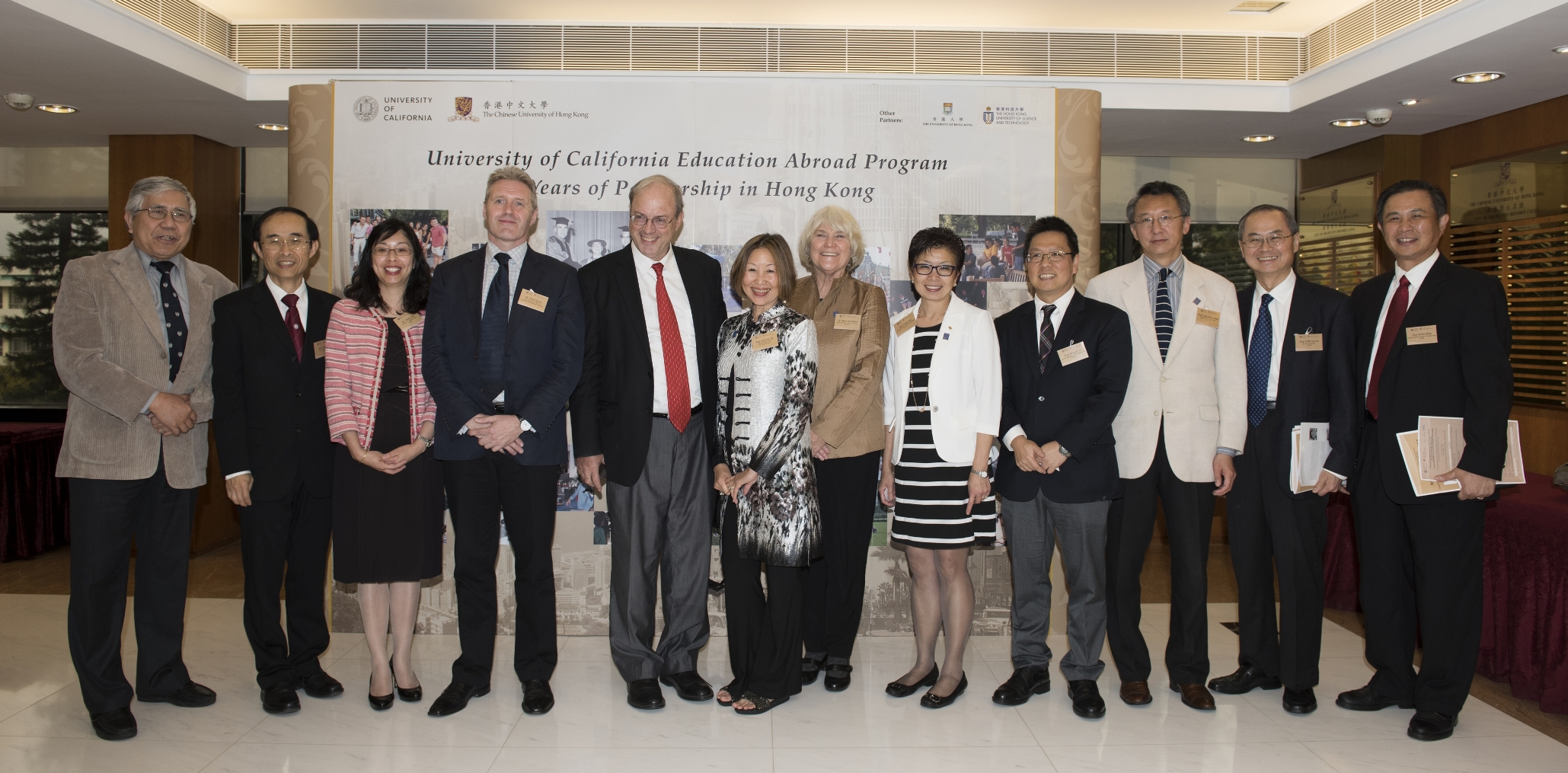 A group photo of the University of California Education Abroad Program delegation, speakers and CUHK representatives