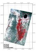 圖3 ：阿拉善盟額濟納綠洲主體區LANDSAT/TM 432波段假彩色合成圖 （時像：2006年9月11日）