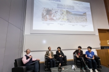 From left: Prof. Chu Lee-man, Associate Professor of the School of Life Sciences of CUHK, Mr Edwin Lau, Founder and Executive Director of The Green Earth, Ms Angela Cheng, Co-founder of Eco Drive Hong Kong, Ms Ruby Chen, CEO and Co-founder of CNEX Foundation and Producer of Plastic China, shared with the audience their views on the plastic waste problem at the post-screening forum.