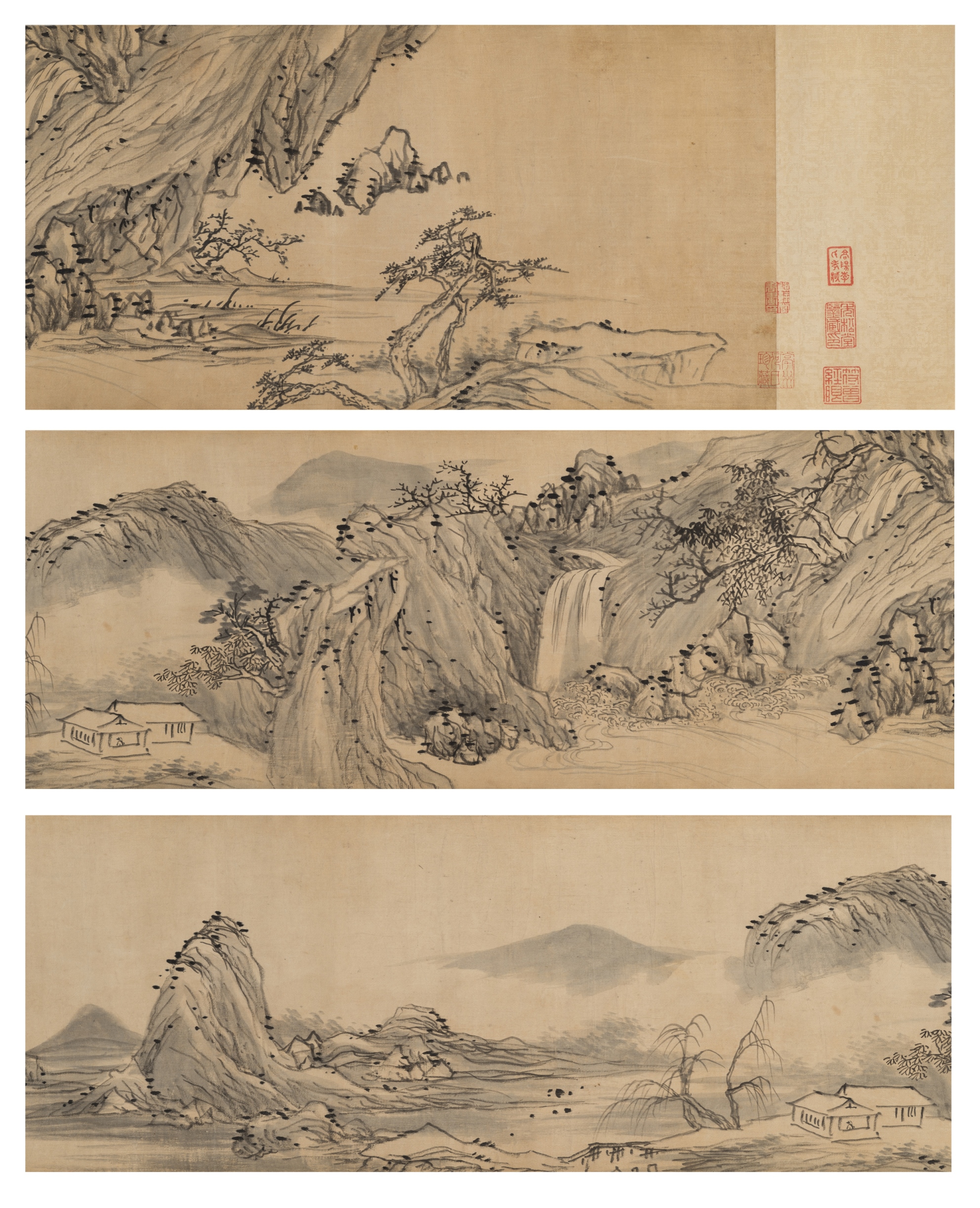 葛征奇《山水图》（局部）
1639 年; 手卷；绫本水墨；24 x 180.2 厘米
香港中文大学文物馆（1998.0055）
北山堂惠赠