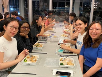 Students at Communal Dinner