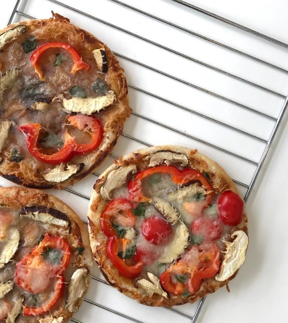 Bell Pepper and Mushroom Pizza