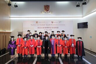 Group photo of procession members and teacher awardees of Medicine Session.