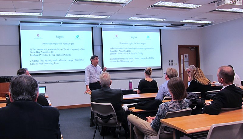 Prof. Joe Lee, Co-director of ENSURE, speaks at a joint workshop on environmental sustainability and resilience. 