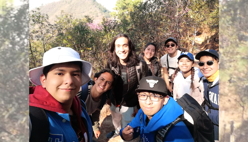 Yun Sum enjoys hiking with his friends in Mexico.