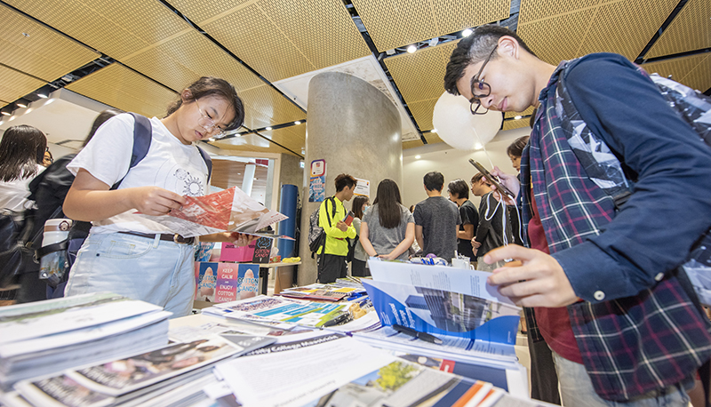 Students are eager to learn more about exchange opportunities.