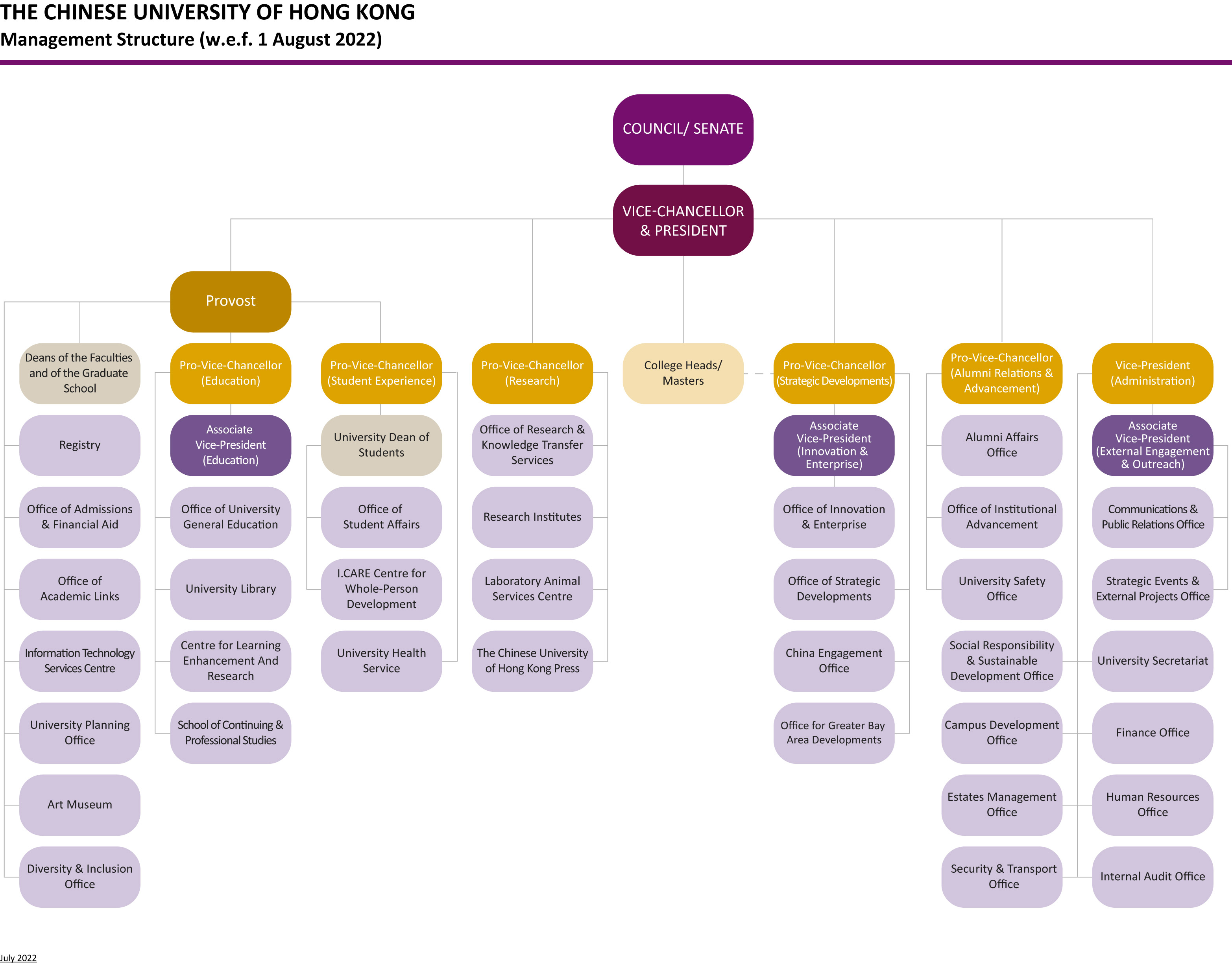 University Organization Chart