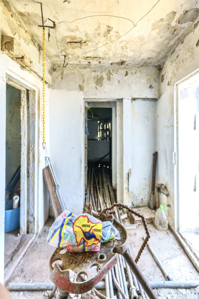 Inside of the caretaker’s hut.