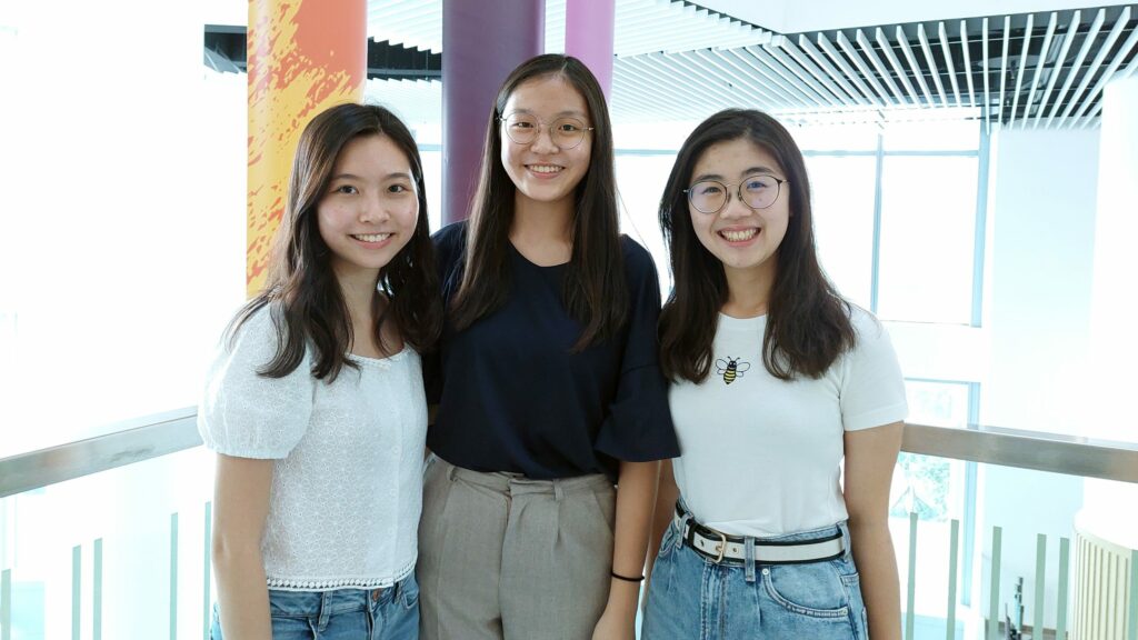 From left to right: Karine Hoi-ling Man, Shirley Tsz-ching Lau and Jojo Hau-yin Lai