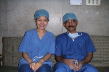 Li Ka Ki tries her hand at the operation theatre in a hospital in Old Delhi, India.