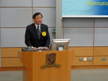 Prof. Benjamin Wah, Provost, CUHK, delivers an opening speech at the symposium.