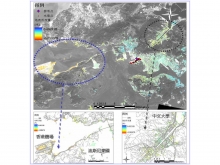 图3 香港城市部分地区地面沉降卫星遥感监测 (2005年-2006年)
是采用先进的卫星雷达遥感干涉测量技术获取的2005年至2006年期间香港城市部分地区地面沉降监测结果。所用的遥感资料全部来自于香港中文大学卫星遥感地面站接收的ENVISAT遥感卫星高解析度雷达图像。初步监测结果表明，香港城区大部分比较稳定。与此同时，中文大学也挑选某些特定区域，利用卫星遥感技术开展长期的地面沉降监测。