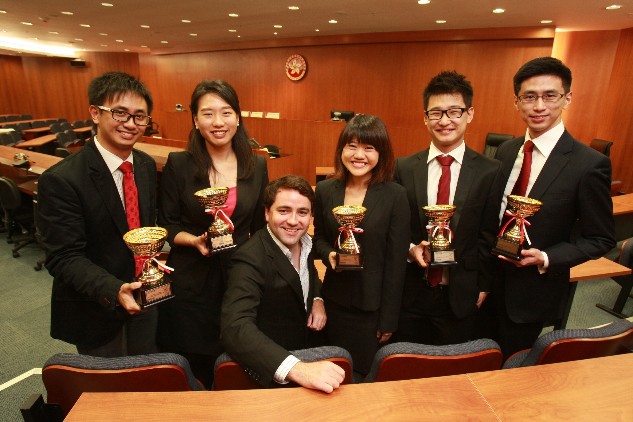 (From left) Ivan Lee, Angela Tsui, Prof. Michael Ramsden, Alice Leung, John Li and Newton Mak