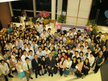 Prof. Joseph Lau and his medical students at a graduation party in 2007.