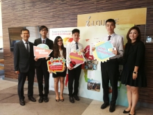 (From right) Ms. Agnes Ho, Director of Student Affairs, CUHK, Alan Han, Jimmy Ng, Dhwani Anand, Fred Yau, and Mr. Samuel Hung, Head of Career Planning and Development Centre, Office of Student Affairs, CUHK.