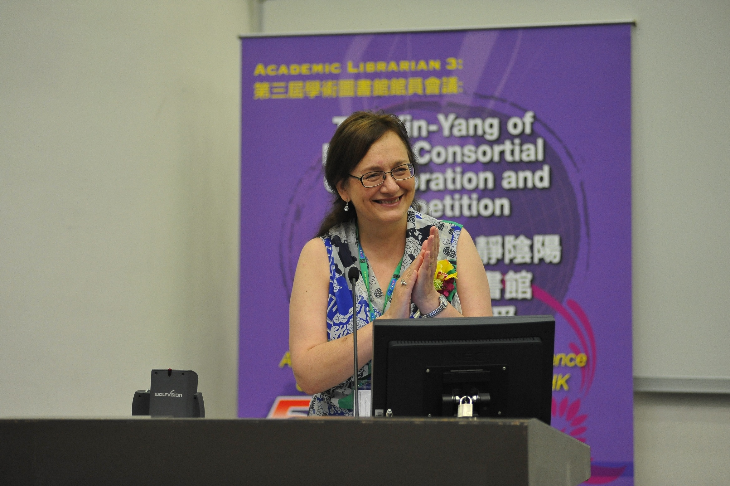 Ms. Louise JONES, University Librarian, CUHK delivers a welcome remark