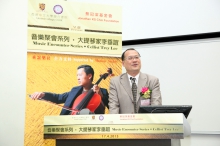 Dr Jonathan K S Choi, Chairman of Sunwah Group delivers a speech.