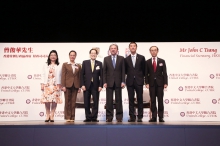 (From right) Prof. Jimmy Yu, Prof. Joseph Sung, Mr. John C Tsang, Dr. Thomas Cheung, Ms. Linda Yan, and Prof. Barley Mak.