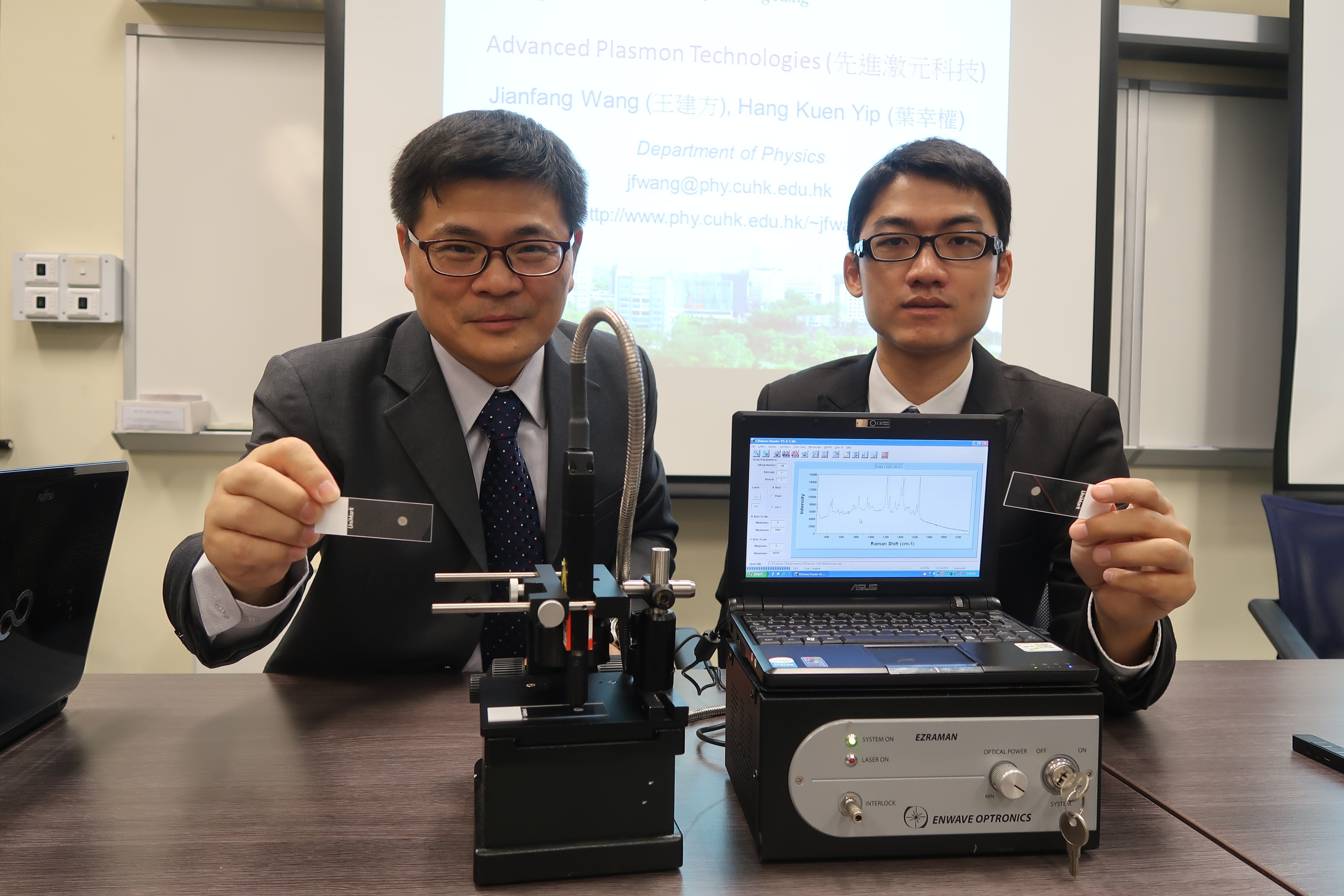 Professor Jianfang Wang (left) and Dr. Hang-kuen Yip, Department of Physics, CUHK