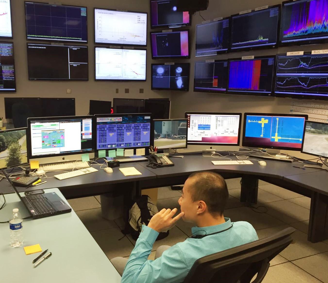 Prof. Tjonnie G. F. LI at the control room of LIGO Livingston, one of the two LIGO detectors.