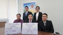 Members of the Network Communications and Economics Lab, Department of Information Engineering, CUHK: Prof. Jianwei Huang (front row, middle), Dr. Qian Ma (back row, right), Dr. Haoran Yu (back row, left), Dr. Lin Gao (front row, left) and Dr. Man-hon Cheung (front row, right).