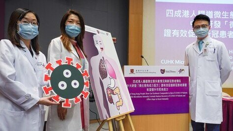 四成港人腸道微生態失衡情況與新冠患者類似 中大研發「微生態免疫力配方」證有效促進新冠患者康復 有望提升市民免疫力