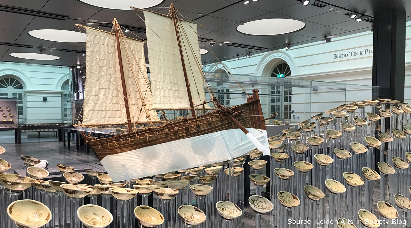 The Belitung Tang wreck with Tang Dynasty's treasures on board. It was sold by Indonesia to a subsidiary corporation set up by Singapore to tour around the world