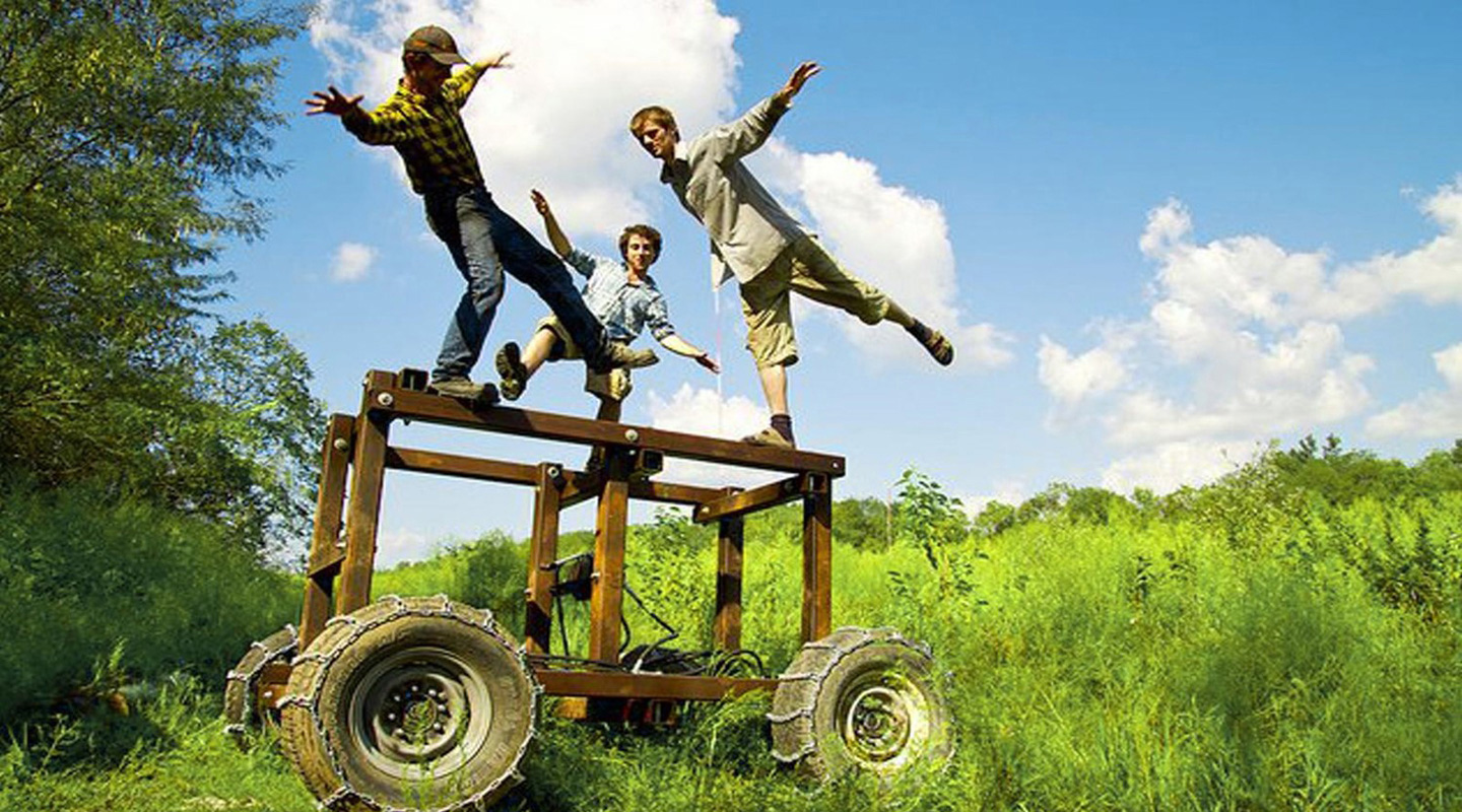 Dr. Jakubowski and teammates celebrate building the first tractor <em>(Source: OSE)</em>