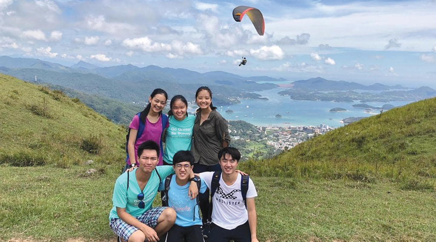 (1st left, back row) Hiking in Ma On Shan in October 2018