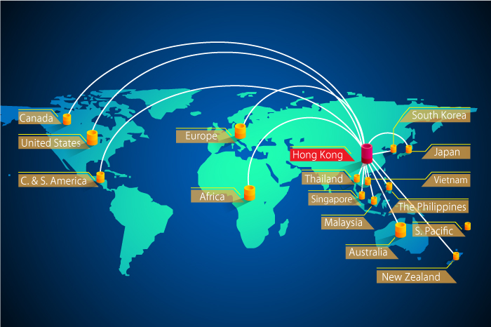 Repatriation routes of bones/remains of Chinese emigrants