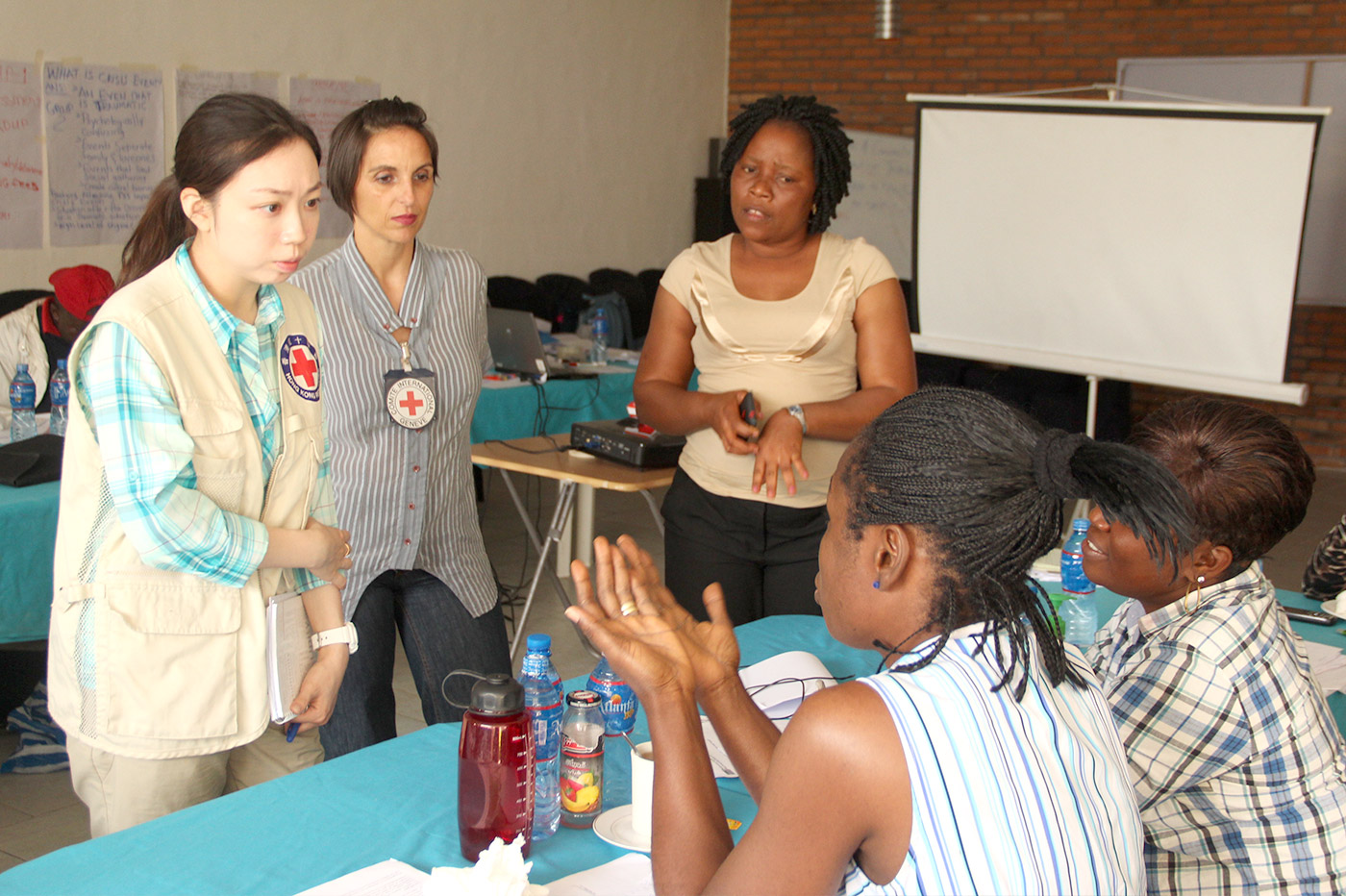 Conducting a training session for local counsellors in Liberia