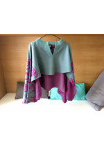 CUHK Press Pure Cotton Shawl (Turquoise & Magenta / Mocha & Coral)