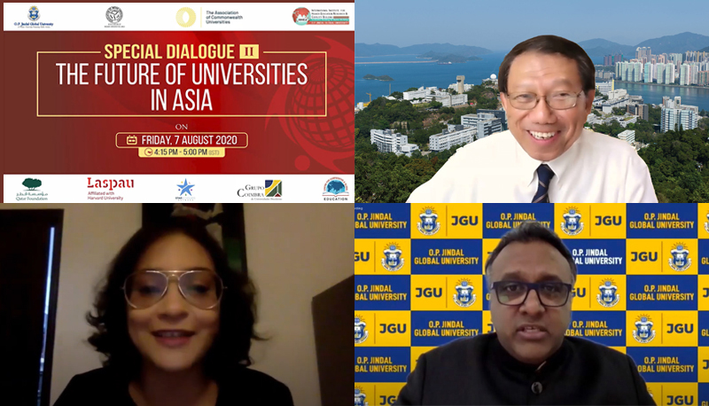 Prof. Rocky S. Tuan shares his vision on the future of Asian universities in a virtual conference hosted by O.P. Jindal Global University.