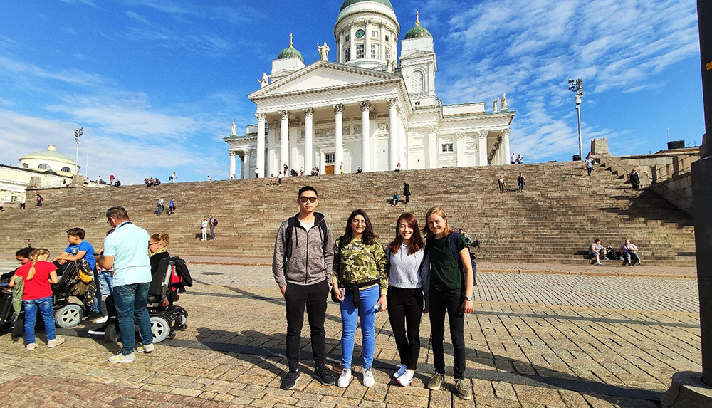 Thomas (1st left) embraces new cultures while studying at the Helsinki Summer School.