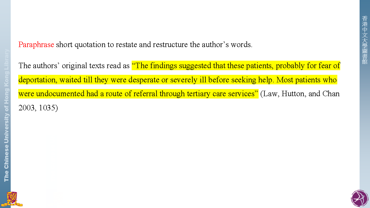 Paraphrase--Original texts