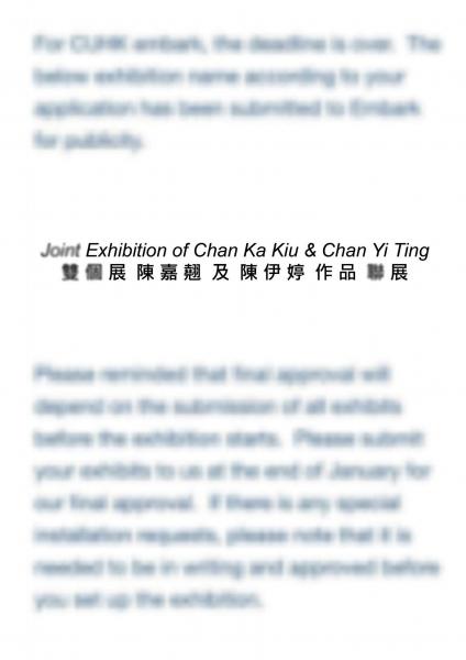 Joint Exhibition of Cheng Mei Lun, Ho Hang Yi, Leung Ching Mei & Mok Ting Yan 「回來展」 — 鄭美倫 、何幸兒、梁靜美及莫亭殷 聯展