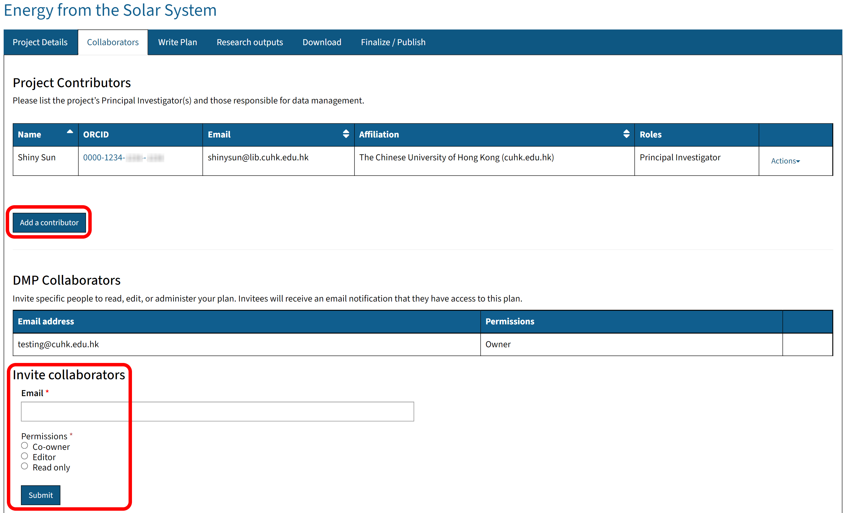 Add the details of contributors