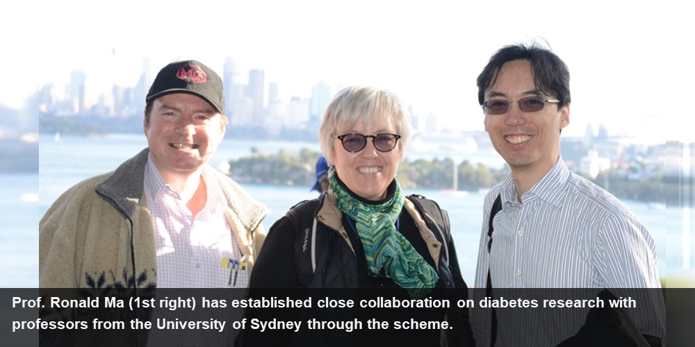 Prof. Ronald Ma has established close collaboration on diabetes research with professors from the University of Sydney through the scheme.