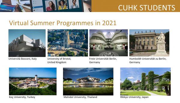 CUHK students participate in an array of virtual summer programmes.