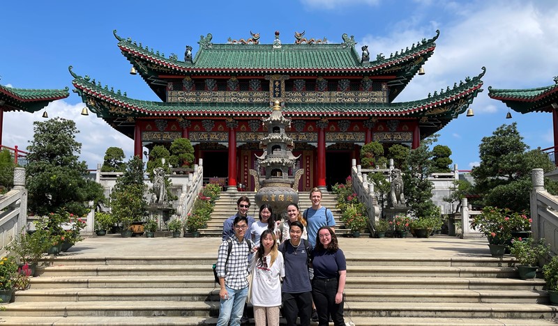 BOSP students at the Wun Chuen Sin Kwoon Taoist temple in Fanling.