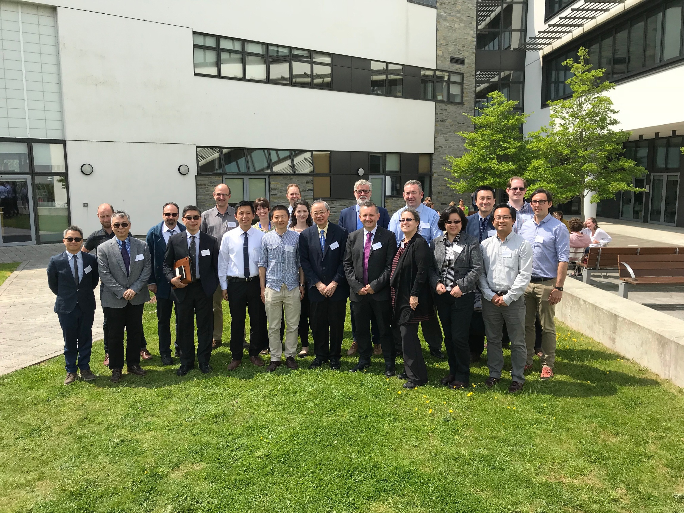 A group photo of the workshop participants at the University of Exeter