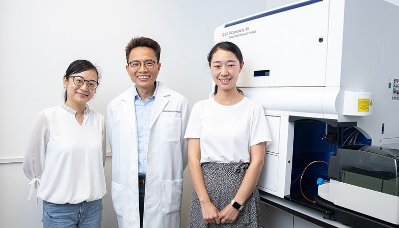 Prof. Alfred Cheng and his team conduct the study with the BD FACSymphonyTM A5.2 machine, the only one in Hong Kong and a state-of-the-art cell analyser, to unravel the complexity of tumour ecosystem.