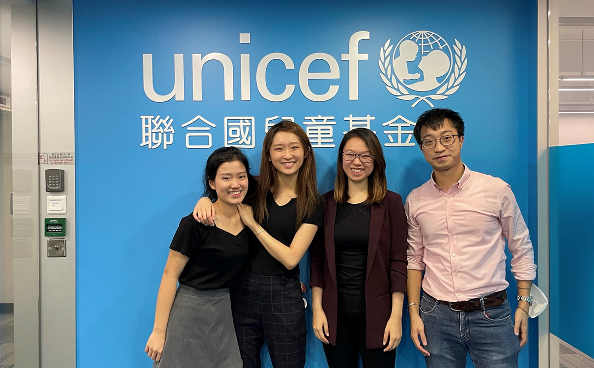 Elaine’s (left) internship at UNICEF