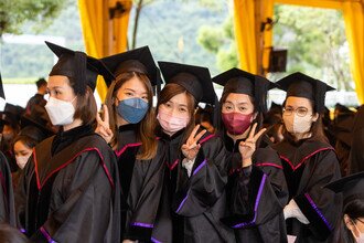 Joyful graduates celebrating their academic achievements 