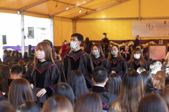 Graduates in the queue being ready for the degree conferment 