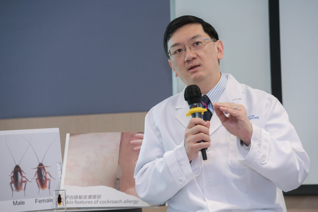 Professor Leung Ting-fan says that many cockroach-allergic patients exhibit complex sensitisation patterns to multiple cockroach-associated proteins. By identifying a more comprehensive allergen profile, he hopes to develop an optimal immunotherapeutic treatment for those patients.