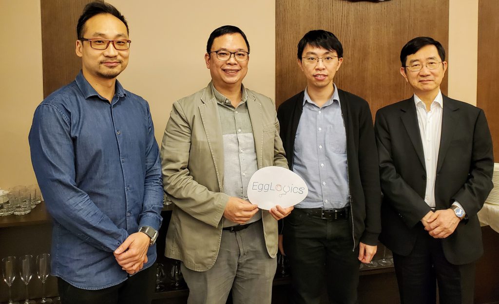 The EggLogics team (from left): Professor David Chan Yiu-leung, Professor Lee Tin-lap, Professor Chan Hon-fai, and Professor Li Tin-chiu